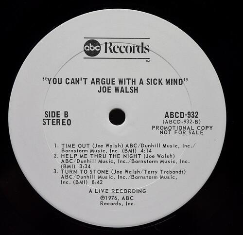 Joe Walsh [조 월시] – You Can&#039;t Argue With A Sick Mind ㅡ 중고 수입 오리지널 아날로그 LP