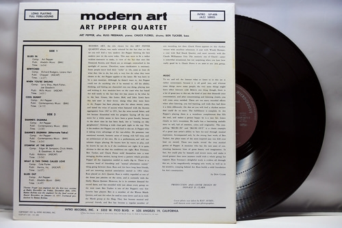 The Art Pepper Quartet [아트 페퍼] - Modern Art - 중고 수입 오리지널 아날로그 LP