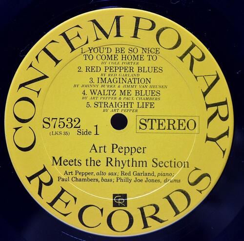 Art Pepper [아트 페퍼] ‎- Art Pepper Meets The Rhythm Section (USA Pressing) - 중고 수입 오리지널 아날로그 LP