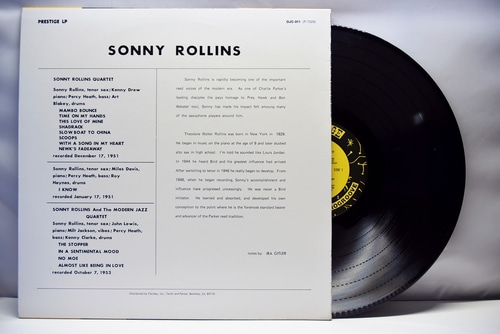 Sonny Rollins With The Modern Jazz Quartet, Art Blakey, Kenny Drew [소니 롤린스, 모던 재즈 콰르텟, 아트 블레이키, 케니 드류] – Sonny Rollins With The Modern Jazz Quartet - 중고 수입 오리지널 아날로그 LP
