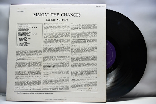 Jackie McLean [재키 맥린] ‎- Makin&#039; The Changes - 중고 수입 오리지널 아날로그 LP
