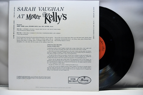 Sarah Vaughan and Her Trio [세라 본] - Sarah Vaughan At Mister Kelly&#039;s - 중고 수입 오리지널 아날로그 LP