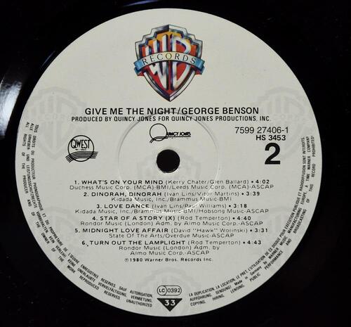George Benson [조지 벤슨] - Give Me The Night ㅡ 중고 수입 오리지널 아날로그 LP