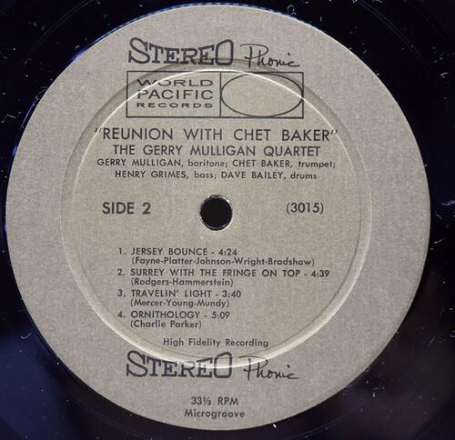 Gerry Mulligan Quartet with Chet Baker [게리 멀리건. 쳇 베이커] – Reunion With Chet Baker - 중고 수입 오리지널 아날로그 LP