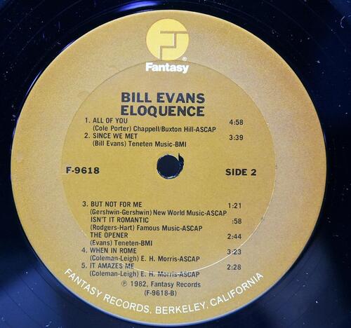 Bill Evans [빌 에반스] ‎- Eloquence - 중고 수입 오리지널 아날로그 LP