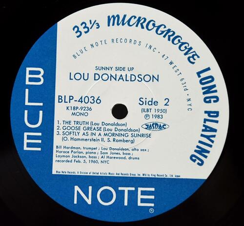 Lou Donaldson Quintet [루 도날드슨] – Sunny Side Up - 중고 수입 오리지널 아날로그 LP