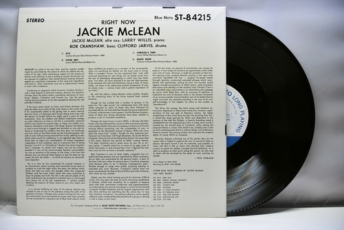 Jackie McLean [재키 맥린] ‎- Right Now! - 중고 수입 오리지널 아날로그 LP