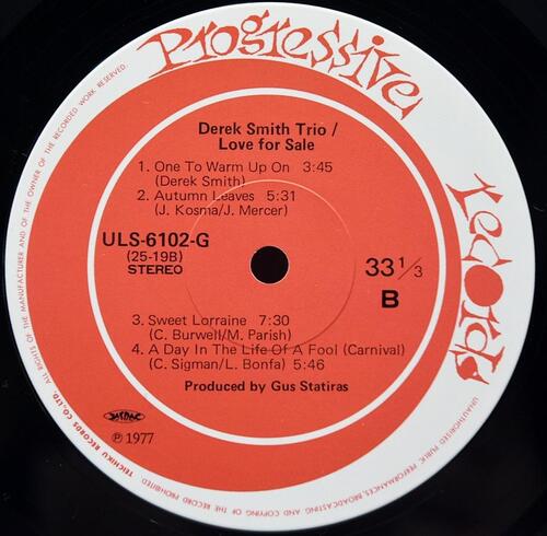 Derek Smith Trio [데릭 스미스] – Love For Sale - 중고 수입 오리지널 아날로그 LP