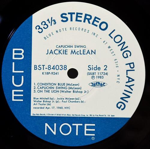Jackie McLean [재키 맥린] – Capuchin Swing - 중고 수입 오리지널 아날로그 LP