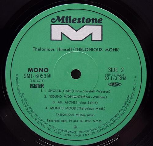 Thelonious Monk [델로니어스 몽크]‎ – Thelonious Himself - 중고 수입 오리지널 아날로그 LP