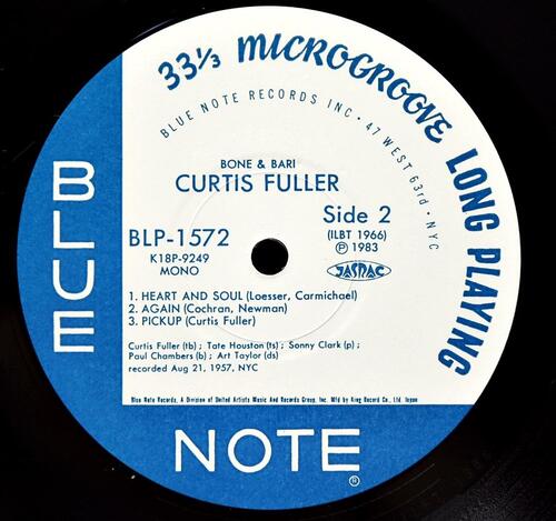 Curtis Fuller [커티스 플러] – Bone &amp; Bari - 중고 수입 오리지널 아날로그 LP