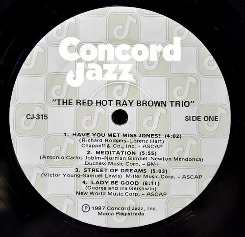 Ray Brown Trio [레이 브라운] – The Red Hot Ray Brown Trio- 중고 수입 오리지널 아날로그 LP