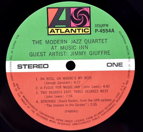 The Modern Jazz Quartet [모던 재즈 쿼텟]‎ - The Modern Jazz Quartet At Music Inn / Guest Artist: Jimmy Giuffre - 중고 수입 오리지널 아날로그 LP