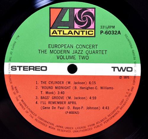 The Modern Jazz Quartet [모던 재즈 쿼텟]‎ - European Concert: Volume Two - 중고 수입 오리지널 아날로그 LP