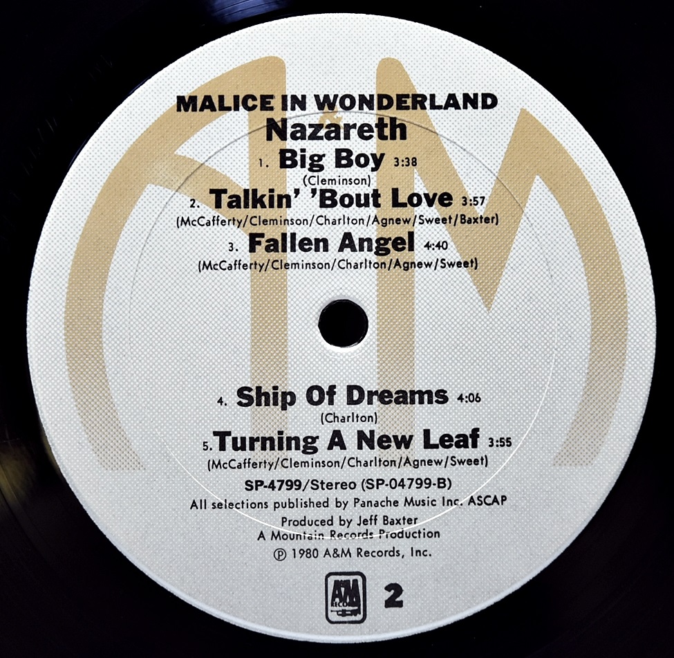 Nazareth [나자레스] ‎– Malice In Wonderland ㅡ 중고 수입 오리지널 아날로그 LP