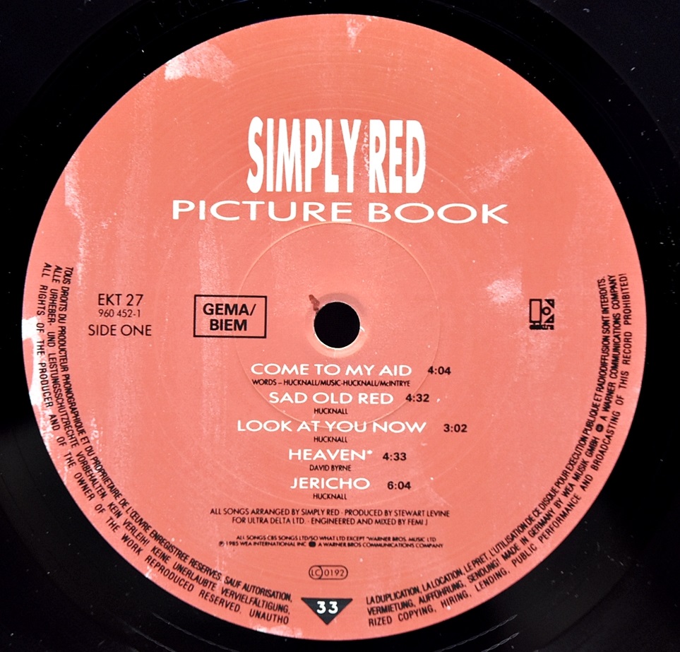 Simply Red [심플리 레드] – Picture Book ㅡ 중고 수입 오리지널 아날로그 LP