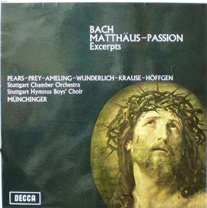 Bach-Matthaus-Passion (Excerpts)-Karl Munchinger 중고 수입 오리지널 아날로그 LP