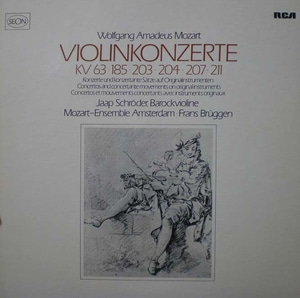 Mozart-Violin Concerto KV 207 &amp; 211 외-Schroder/Bruggen(2LP Box) 중고 수입 오리지널 아날로그 LP
