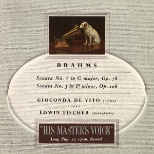 [수입] 데 비토 (Gioconda De Vito),피셔 (Edwin Fischer) 브람스 : 바이올린 소나타 1, 3번 Brahms Violin Sonata No. 1, 3 [180g LP]