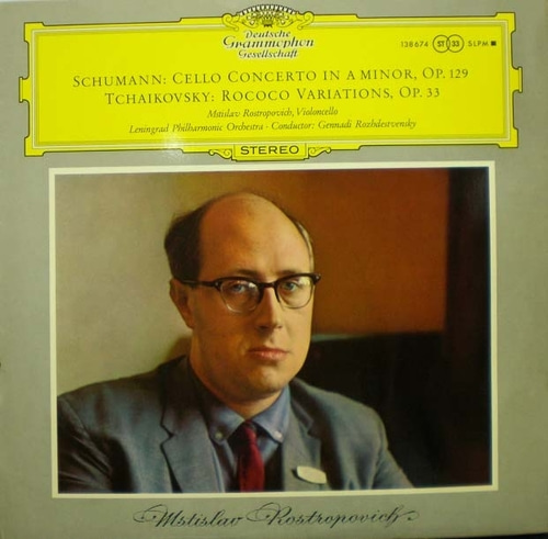 Schumann/Tchaikovsky-Cello Concerto/Variations on a Rococo Theme-Rostropovich 중고 수입 오리지널 아날로그 LP
