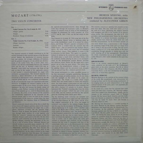 Mozart- Violin Concerto No.5&amp;No.6- Szeryng/Gibson 미개봉반 중고 수입 오리지널 아날로그 LP
