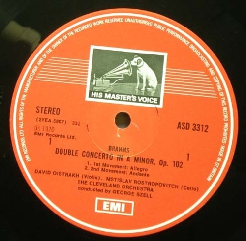 Brahms - Double Concerto 外 - Oistrakh/Rostropovitch/Szell 중고 수입 오리지널 아날로그 LP