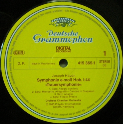 Haydn - Symphonies - Orpheus Chamber Orchestra 중고 수입 오리지널 아날로그 LP