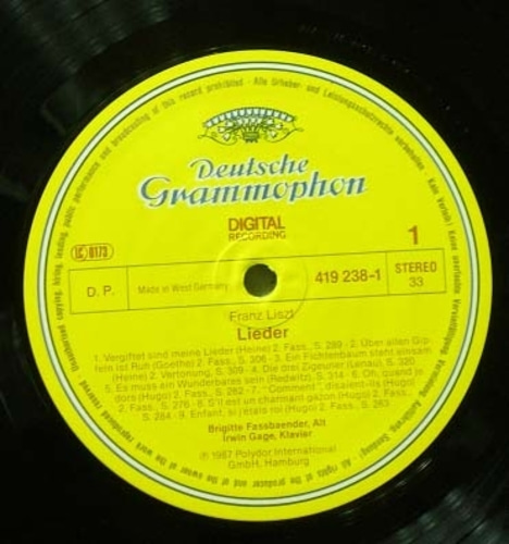 Liszt/R.Strauss-Lieder- Fassbaender/Gage 중고 수입 오리지널 아날로그 LP