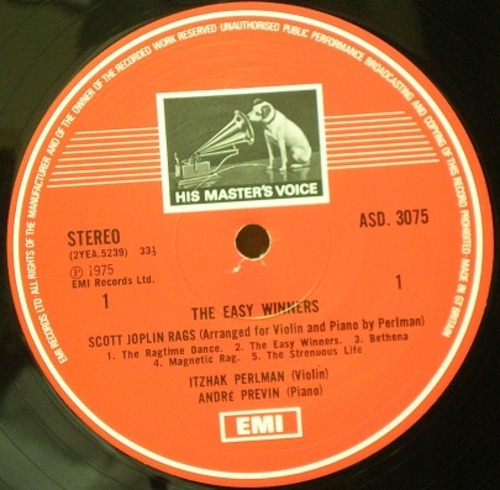 Joplin- The Entertainer/The Easy WInners 외- Itzhak Perlman 중고 수입 오리지널 아날로그 LP