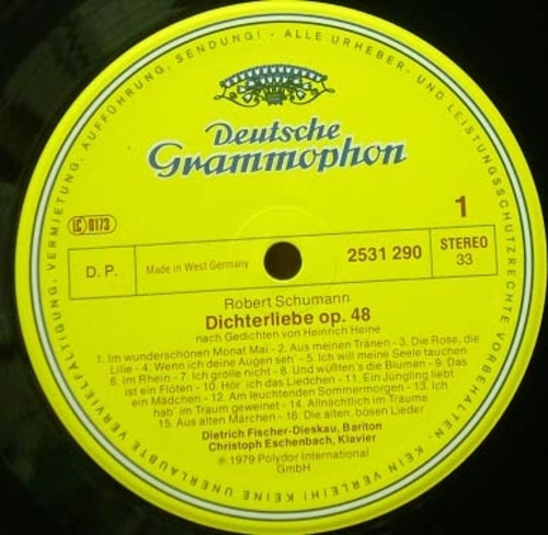 Schumann-Dichterlibe/Liederkreis-Fischer-Dieskau/Eschenbach 중고 수입 오리지널 아날로그 LP