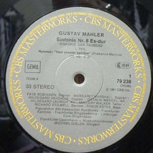 Mahler- Symphony No.8- Gielen (2LP) 중고 수입 오리지널 아날로그 LP