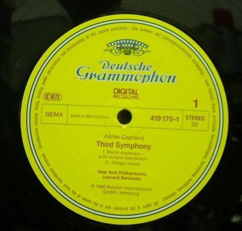 Copland- Symphony No.3 외- Bernstein 중고 수입 오리지널 아날로그 LP