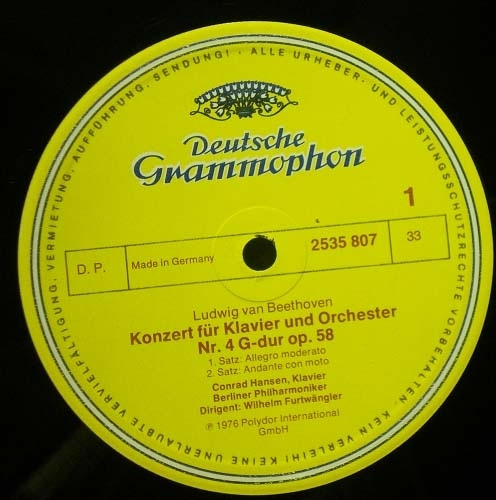 Beethoven-Piano Concerto No.4 외- Furtwangler 중고 수입 오리지널 아날로그 LP