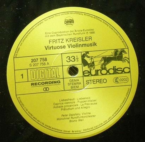 Kreisler-Virtuoso Violin Music-Zazofsky/Weil 중고 수입 오리지널 아날로그 LP