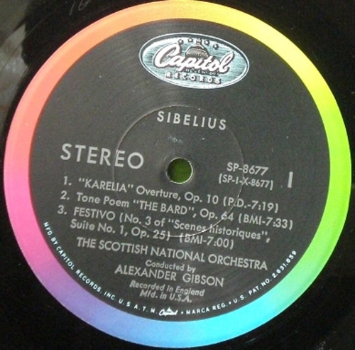 Sibelius-Karelia 외- Alexander Gibson 중고 수입 오리지널 아날로그 LP