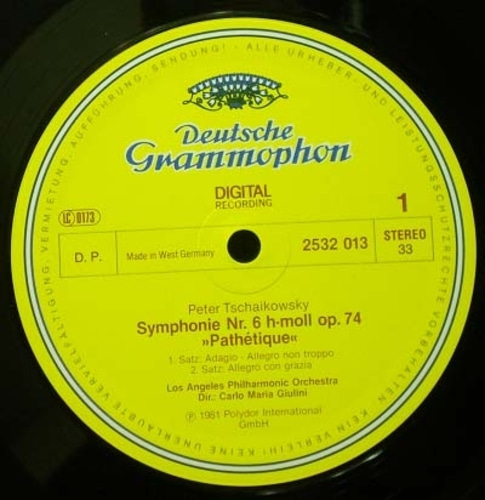 Tchiakovsky-Symphony No.6-Giulini 중고 수입 오리지널 아날로그 LP