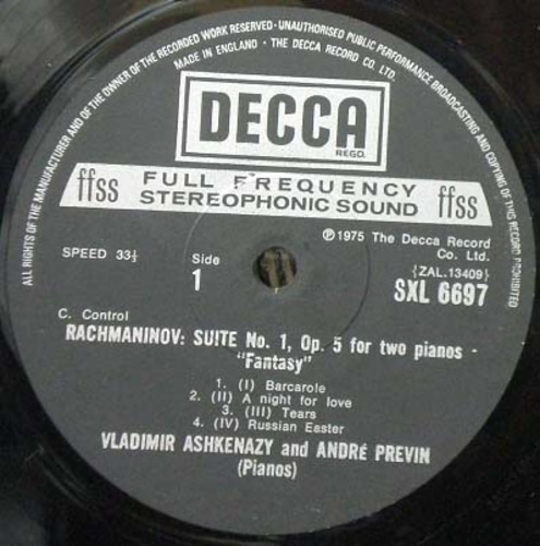 Rachmaninov- Suite No.1&amp;2- Ashkenazy/Previn 중고 수입 오리지널 아날로그 LP