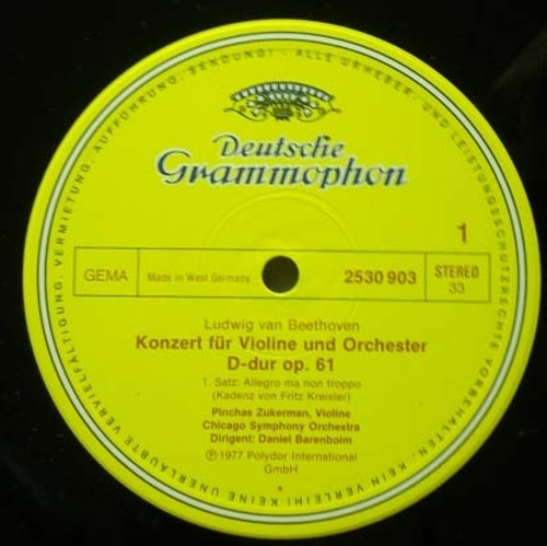 Beethoven - Violin Concerts - Zukerman/Barenboim 중고 수입 오리지널 아날로그 LP