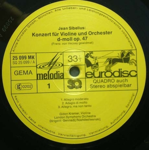 Sibelius/Schnittke-Violin Concerto 외-Kremer/Grindenko 중고 수입 오리지널 아날로그 LP