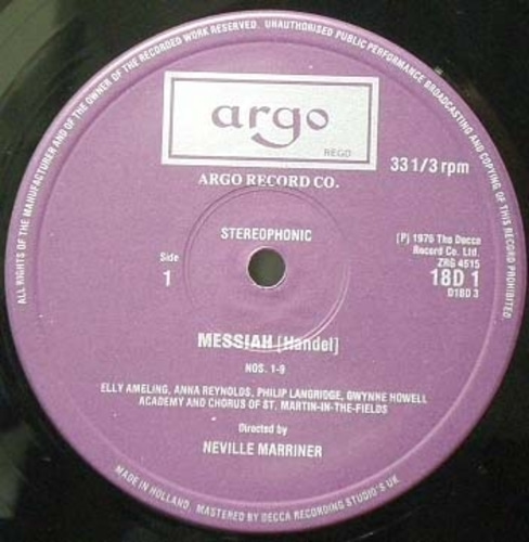 Handel- Messiah 전곡- Marriner 3LP Box 중고 수입 오리지널 아날로그 LP