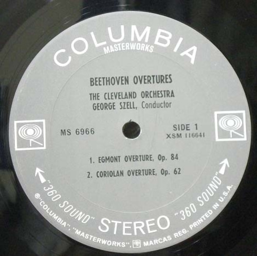 Beethoven- Overtures- George Szell 중고 수입 오리지널 아날로그 LP