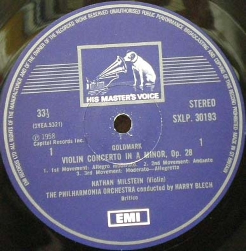 Goldmark-Violin Concerto 외-Milstein/Irving/Blech 중고 수입 오리지널 아날로그 LP