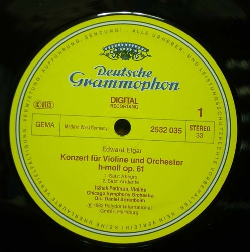 Elgar- Violin Concerto- Perlman 중고 수입 오리지널 아날로그 LP
