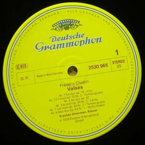 Chopin- 14 Waltzes- Zimerman 중고 수입 오리지널 아날로그 LP