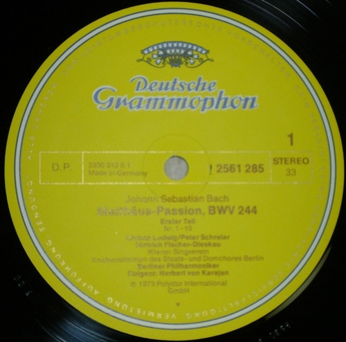 Bach - Matthaus Passion - Herbert von Karajan 4LP 중고 수입 오리지널 아날로그 LP