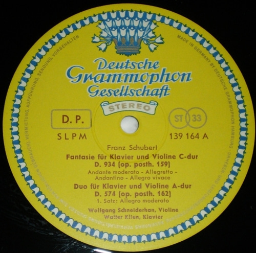 Schubert - Fantasy for Violin &amp; Piano 外 - Wolfgang Schneiderhan