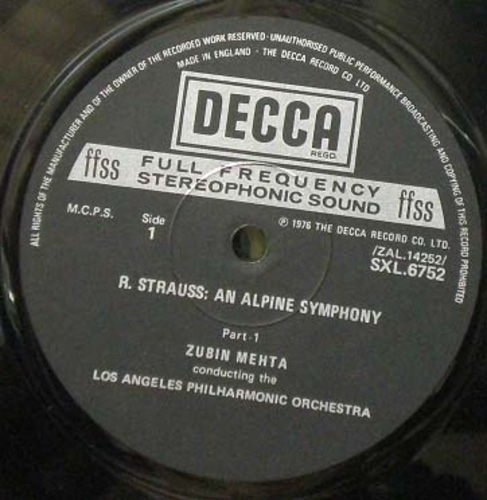 R.Strauss-Alpine Symphony- Zubin Mehta 중고 수입 오리지널 아날로그 LP