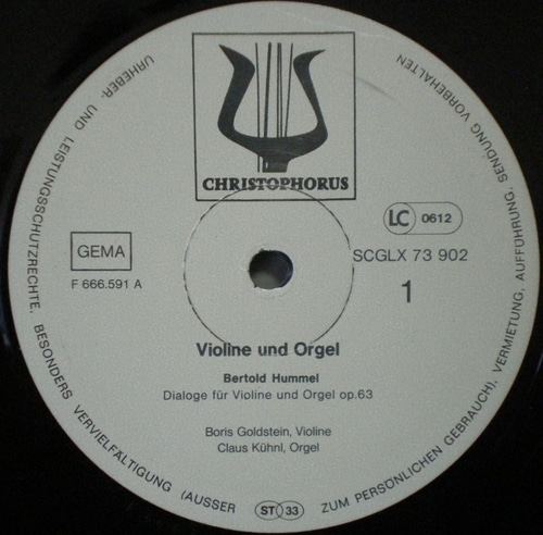 Violin &amp; Organ - Boris Goldstein 중고 수입 오리지널 아날로그 LP