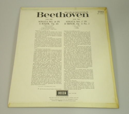 Beethoven - Piano Sonata No.17 &amp; 28 - Wilhelm Backhaus