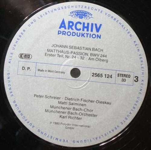 Bach-Matthaus Passion-Karl Richter (4LP Box) 중고 수입 오리지널 아날로그 LP